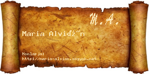 Maria Alvián névjegykártya